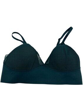 Maidenform Women's Mesh Triangle Bralette Hook & Eye Closure Size S Dark Teal